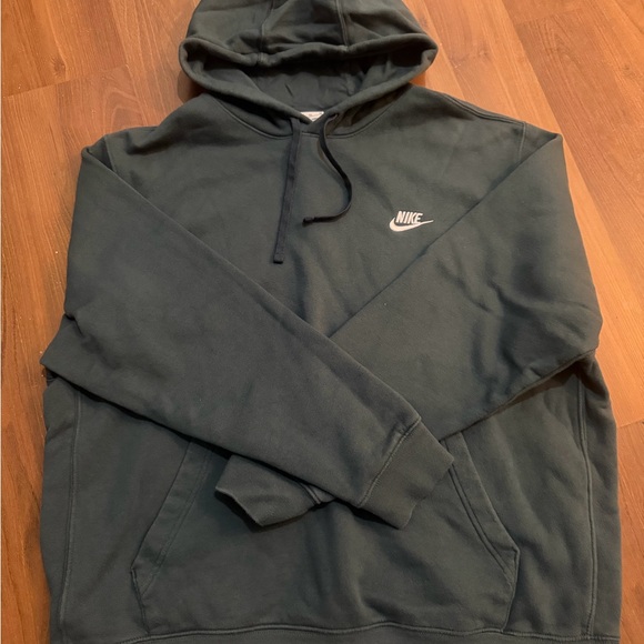 Nike Other - Nike Dark Green Pullover Hoodie with White Logo